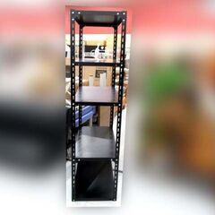 スチールラック 5段 幅88×奥行45×高さ180cm ブラック系 シェルフ スチール棚 収納棚 収納家具 苫小牧西店の画像