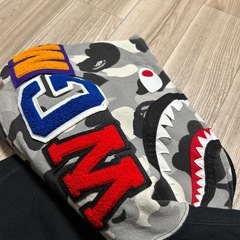 A BATHING APE シャークパーカー フルジップ ブラック カモ柄 Lの画像