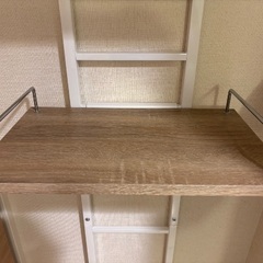 洗濯機裏ラック　突っ張り式　木目　3段の画像