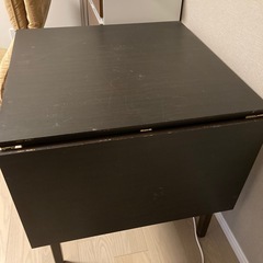 【無料】伸縮可能 ダイニングテーブル ダークブラウンの画像