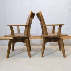 飛騨高山の家具メーカーibata interior(イバタインテリア)のグレース ダイニングチェア 2脚セット。天然木ならではの温もりを感じる回転椅子。ナチュラルな質感は北欧スタイルやカフェ風にも！の画像