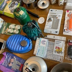 キャンプ　バーベキュー　1人キャンプ　キャンプ用品　バイク　セット　椅子　テーブル　食器　の画像