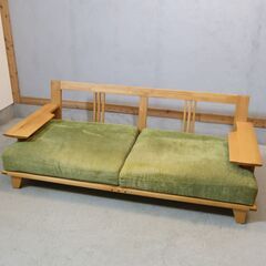 朝日木材加工のブランドBOSCO(ボスコ)の2P Living Sofaです！ニヤトー無垢材の天然木ならではの木目はナチュラルな北欧スタイルインテリアやカフェ風インテリアと良く合う2人掛けソファ♪ の画像