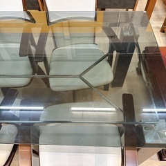 ダイニングテーブル イスセット 天板ガラスの画像