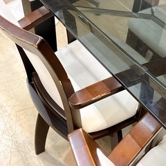 ダイニングテーブル イスセット 天板ガラスの画像