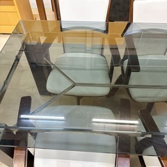 ダイニングテーブル イスセット 天板ガラスの画像