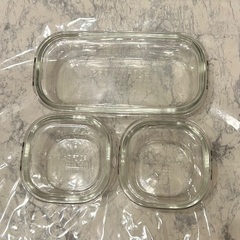 【ほぼ未使用】iwakiイワキ耐熱ガラス保存容器３点セットの画像