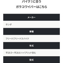 フリードスパイク用　ガラコワイパー替えゴム　の画像