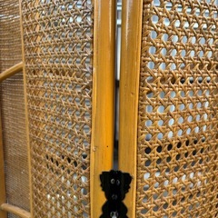 籐　折り畳みパーテーション　3連の画像