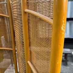 籐　折り畳みパーテーション　3連の画像