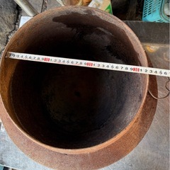 昭和レトロ 羽釜 古民家 古道具 釜 鉄釜 炊き出し かまど アウトドア 調理器具 鍋 蓋無し　アンティーク　時代物の画像