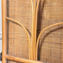 籐家具 パーテション ラタン 衝立 レトロ　アンティーク 4連 間仕切り　丸テーブルの画像