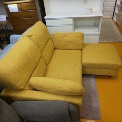 【リサイクルサービス八光】幅㎝　SAKODA ポップ コンパクト カウチソファ イエローの画像