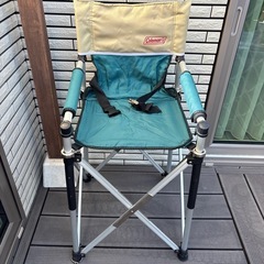 Coleman キッズスリムキャプテンチェア グリーン/ベージュの画像