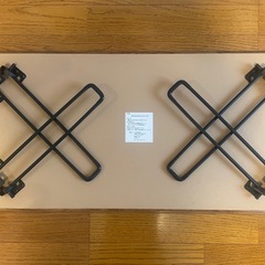 木目調折りたたみテーブルの画像