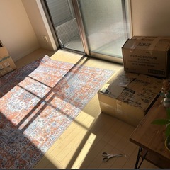 カーペット　ラグ　マット　3畳　オレンジの画像