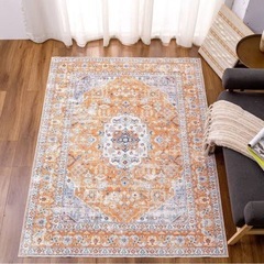 カーペット　ラグ　マット　3畳　オレンジの画像