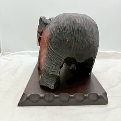 【❗️✨伝統工芸・名品✨❗️】✨北海道 木彫りの熊 鮭をくわえる 躍動感のある造形 荻一堂 銘入り✨簡易清掃済み・ 現状渡し‼️の画像