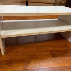 白 ミニラック（カラーボックス素材）とアルミのミニラック　
0円の画像