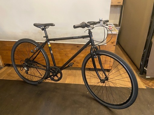 年末セール！防犯登録無料！【クロスバイク】ブラック6速 (猫の手堂