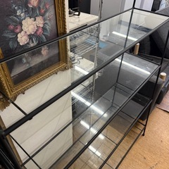 ガラスアイアンラック アイアンシェルフの画像