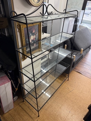 ガラスアイアンラック アイアンシェルフ (錬金堂宇都宮竹林町店