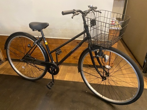 年末セール！防犯登録無料！27インチシティサイクルシングルギア (猫の