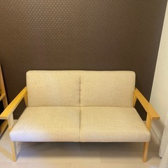 美品　カリモク　アイボリー　ソファの画像