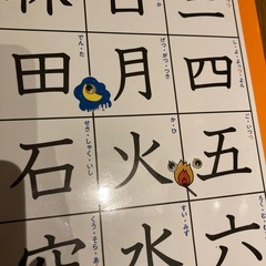 公文　一年生の漢字　ポスター　防水紙　水性ペンで繰り返し練習可能　枠のみ色褪せ有　「一年生のかん字ポスター」の画像