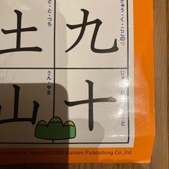 公文　一年生の漢字　ポスター　防水紙　水性ペンで繰り返し練習可能　枠のみ色褪せ有　「一年生のかん字ポスター」の画像