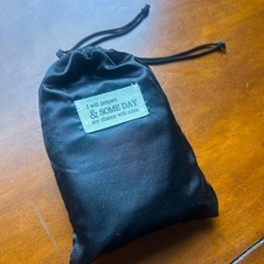 リボン付きツイードスリッパ 黒の画像