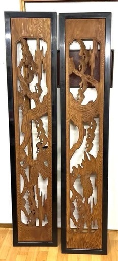 欄間 小売業者 木製彫刻 建具 組子 アンティーク セット 欄間 木製彫刻