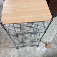 4段木製天板付き　スチールラック　リサイクルショップ宮崎屋　住吉店25.12.20の画像