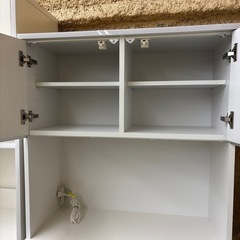 【ドリーム川西店御来店限定】☆ジモティー見たよ♪割引☆土井インテリア　2枚扉食器棚　クリーニング済み 【2125560000042577】の画像
