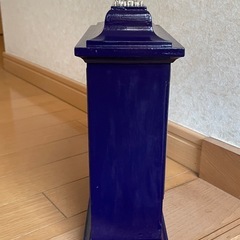クラシック木製時計 昭和レトロ　ヴィンテージ　稼働品　日常使いOK 美品　藍色の画像