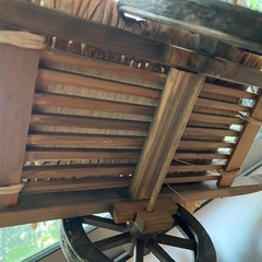 大八車模型　木製　米俵　わらじ　稲穂　むしろ　珍品　人力荷車　江戸、昭和の荷車の画像