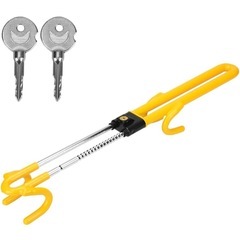 【新品】ステアリングロック 盗難防止 車両盗難対策 黄色の画像