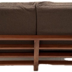 木製フレームがおしゃれ◎ 2人掛けソファー｜使用感少なめの画像