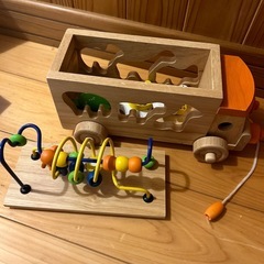木製 くるまの知育おもちゃの画像
