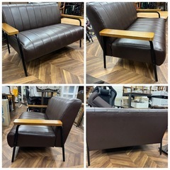 1185 NITORI ニトリ 2人掛けソファ ダークブラウンの画像