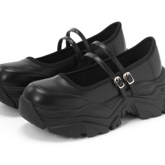 厚底ダブルストラップシューズの画像