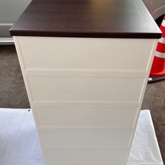 5段チェスト 木目天板付き 傷・汚れありの画像