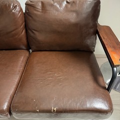2人掛けソファ　フェイクレザーの画像