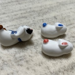 箸置き 陶器 3個セット ねこ うさぎの画像