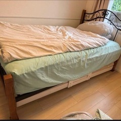 アイアンセミダブルベッドセットの画像