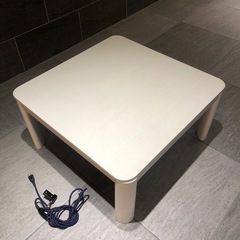 ユアサ CK-750M こたつ テーブル 正方形 【軽量！新生活や一人暮らしにぴったりのサイズ感】 カジュアルこたつ 75×75cm アイボリー こたつの画像