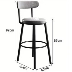 ハイチェアブラック2脚セット|ランドチェア、滑り止めベース＆クッションシート、ホームバー、ダイニングルームの画像