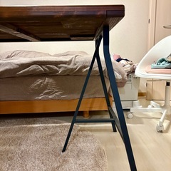 ダイニングテーブル 作業台 机 140×80×75 ビンテージ風の画像