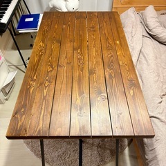ダイニングテーブル 作業台 机 140×80×75 ビンテージ風の画像