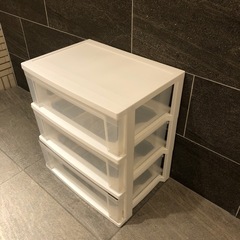 チェスト ワイド 3段 引き出し 幅53×奥行38×高さ59cm ホワイト/クリア　アイリスオーヤマ ワイドチェスト 日本製 の画像